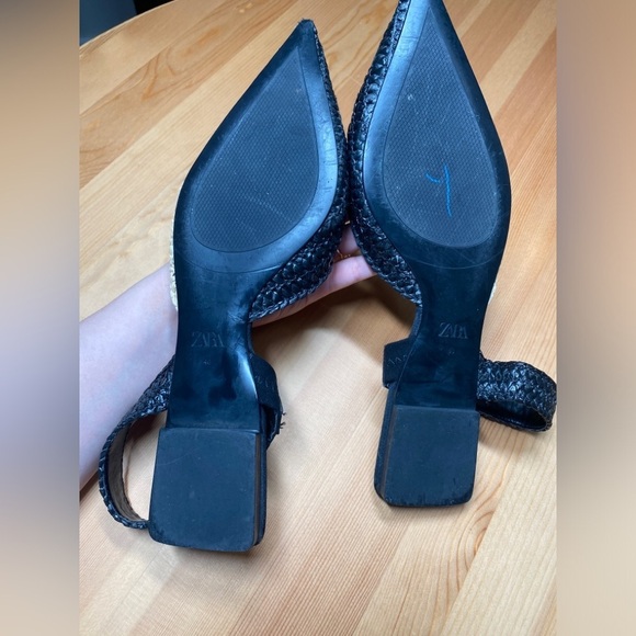 Zara Limited Edition Raffia Slingback Sandal Flats - Picture 5 of 7